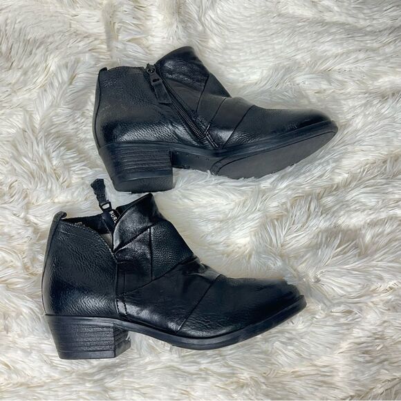 Miz Mooz Leather Cut-Out Ankle Boots Burlington Black - Medium - Picture 7 of 8